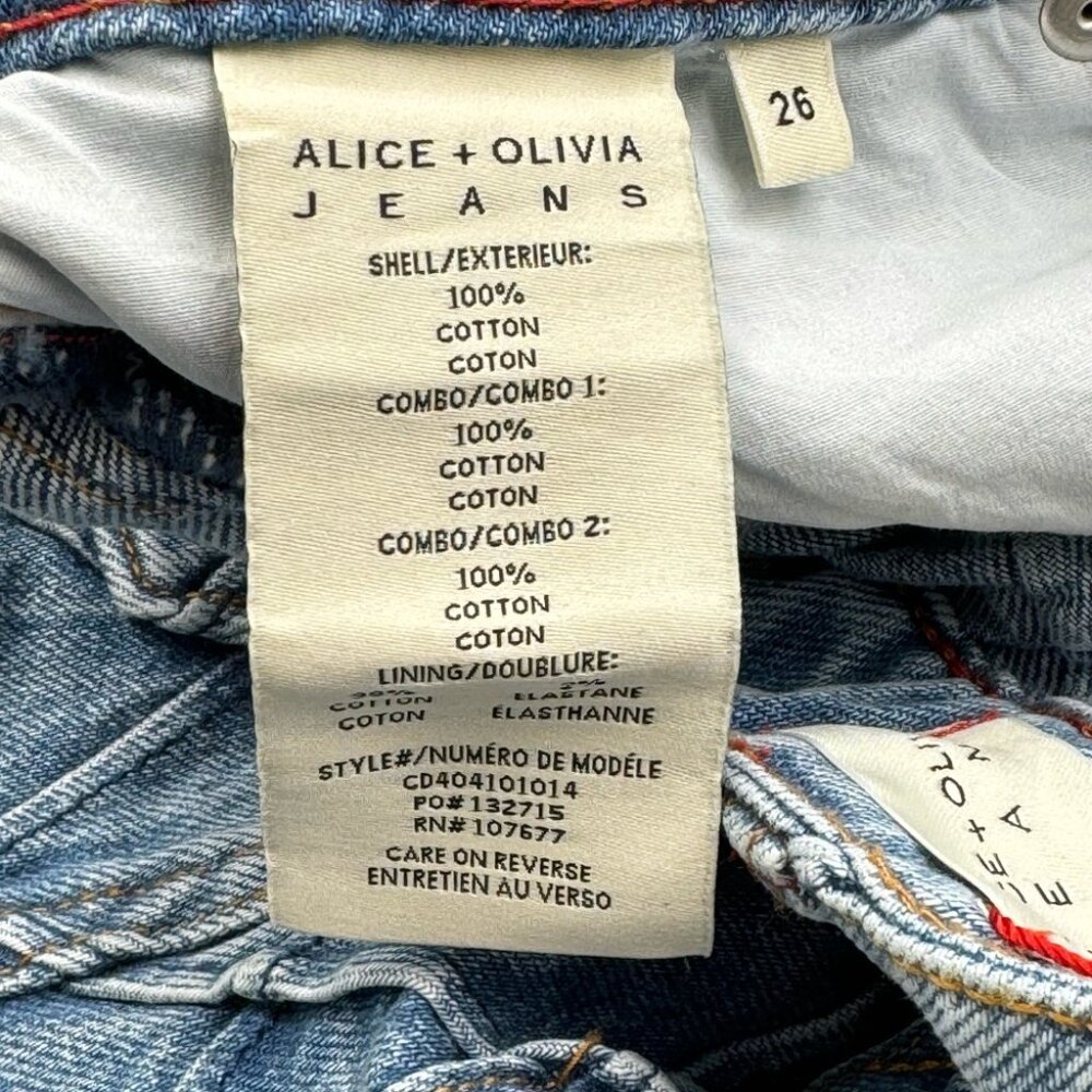 🆕 ALICE + OLIVIA 🧿 NWT Joss High-Rise Quilted Embellished Denim Mini Skirt, 26 - Picture 16 of 16